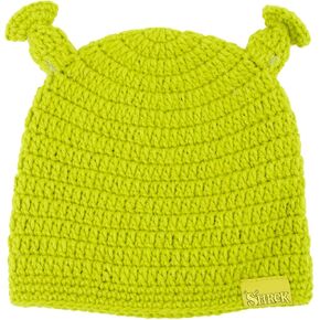 Shrek Beanie Hat, Winter Knit Cap with 3D Ears, Green, One Size