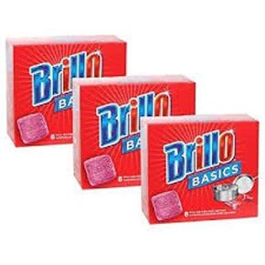 Brillo Basics Steel-wool Soap Pads, 8-ct. Boxes - Pack of 3