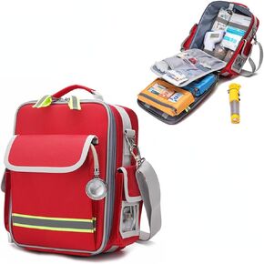 Medical Bag Empty Emergency Supply Organizer Ems Bags Storage Container for First Aid Medicine Carry Bag Fire Emergency Bag for Disaster Preparedness Family Home Health Care Sport Outdoor Travel