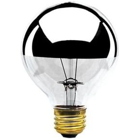 Bulbrite 60G25HM Half Chrome 60W Globe Shape Bulb, Pack of 2
