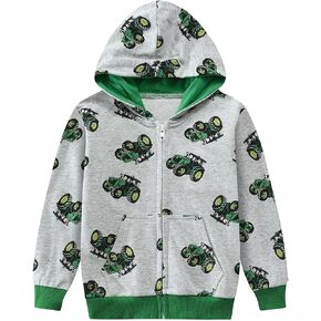 DDSOL Boy Zip-up Jacket Toddler Zipper Hoodie Hooded Sweatshirt Light Winter Fall Outwear 2t-7t