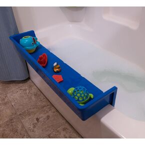 Tub Topper® Bathtub Splash Guard Play Shelf Area -Toy Tray Caddy Holder Storage -Suction Cups Attach to Bath Tub -No Mess Water Spill in Bathroom -Fun for Toddlers Kids Baby