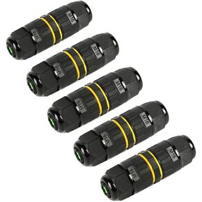 Junction Box Outdoor 2 Way Waterproof IP68 Electrical Cable Connector,M16 Wire Range(3.5-10mm),Suitable for Repair and Extend Power Cables,UL(5 Pack)