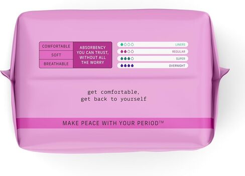 The Honey Pot Company - Non-Herbal Regular Flow Pads with Wings - Organic Pads for Women - Cotton Cover, & Ultra-Absorbent Pulp Core - Feminine Care - 20 ct in Kuwait