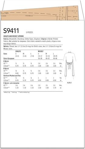 Simplicity Patterns S-L, Sizes in Saudi Arabia