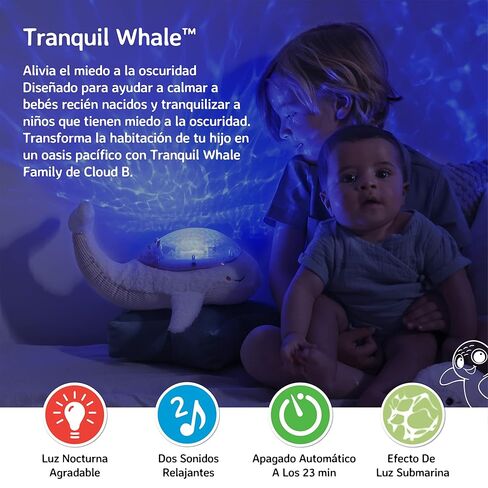 ضوء ليلي لجهاز عرض المحيط Cloud b مع أصوات بيضاء مهدئة | إعدادات قابلة للتعديل وإيقاف تلقائي | Tranquil Turtle™ - أكوا in Kuwait