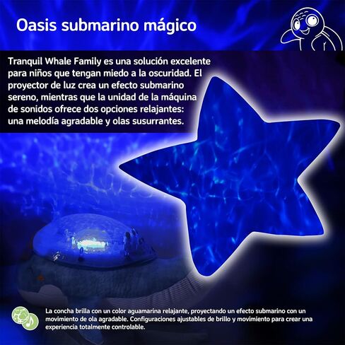 ضوء ليلي لجهاز عرض المحيط Cloud b مع أصوات بيضاء مهدئة | إعدادات قابلة للتعديل وإيقاف تلقائي | Tranquil Turtle™ - أكوا in Kuwait