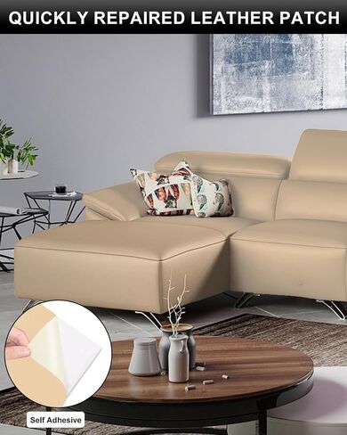 Numola Leather Repair Patch 8×11inch Self-Adhesive Leather Repair Tape, Scratch/Holes Vinyl Repair Kit for Couch, Car Seat, Sofas, DIY Furniture Upholstery, Chair, Jackets, First-aid (Sandy Yellow) in Kuwait