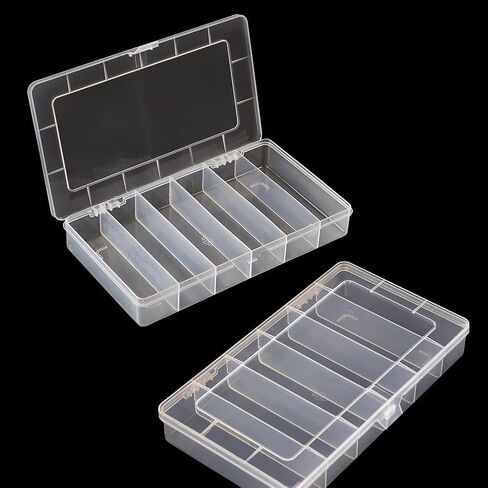 Vidifor 2 Packs 8-Compartments Art Supply Container, Clear Plastic Organizer Box with Dividers for Crafts Jewelry Fishing Tackles Hardware Metal in Saudi Arabia