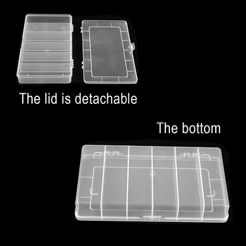 Vidifor 2 Packs 8-Compartments Art Supply Container, Clear Plastic Organizer Box with Dividers for Crafts Jewelry Fishing Tackles Hardware Metal in Saudi Arabia
