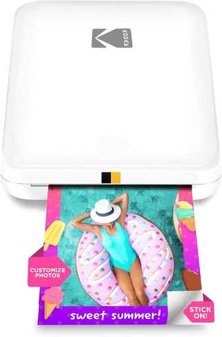 KODAK Step Slim Instant Mobile Photo Printer - Kit: 20 Pack Zink Paper, Scissors, Scrapbook Album, Markers, Sticker Sets in Saudi Arabia
