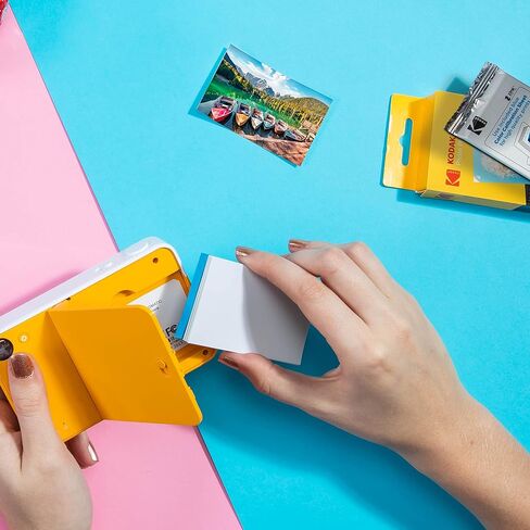 KODAK Step Slim Instant Mobile Photo Printer - Kit: 20 Pack Zink Paper, Scissors, Scrapbook Album, Markers, Sticker Sets in Saudi Arabia