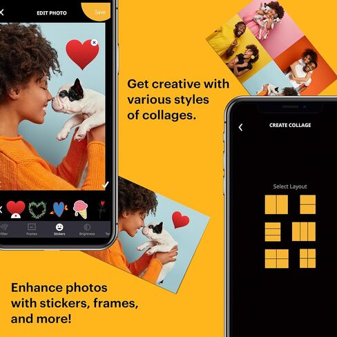 KODAK Step Slim Instant Mobile Photo Printer - Kit: 20 Pack Zink Paper, Scissors, Scrapbook Album, Markers, Sticker Sets in Saudi Arabia