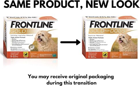 Frontline Gold Flea & Tick Treatment for Small Dogs Up to 5 to 22 lbs., Pack of 3 in Kuwait