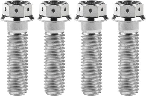 Titanium Flange Hex Head Bolt M8 15 20 25 30 35 40 45 50 55 60mm Screws Pack of 4 (M8x35mm, Silver) in Saudi Arabia