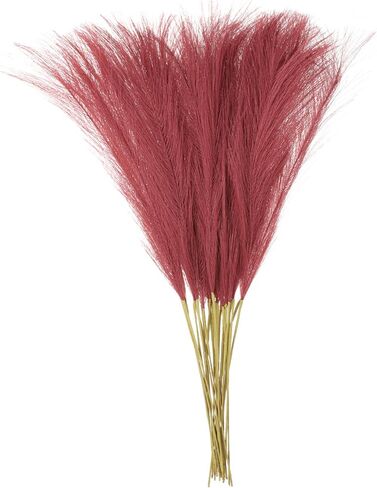uxcell 4pcs Faux Pampas Grass 17 Inch 6 Stem Artificial Fake Dried Pampas Grass Decor for Floor Vase Filler, Wedding Decoration, Home Decoration, Old Blue in Saudi Arabia