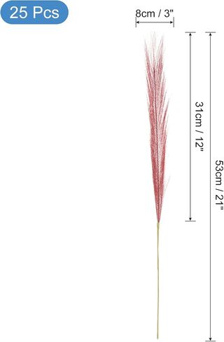 uxcell 4pcs Faux Pampas Grass 17 Inch 6 Stem Artificial Fake Dried Pampas Grass Decor for Floor Vase Filler, Wedding Decoration, Home Decoration, Old Blue in Saudi Arabia
