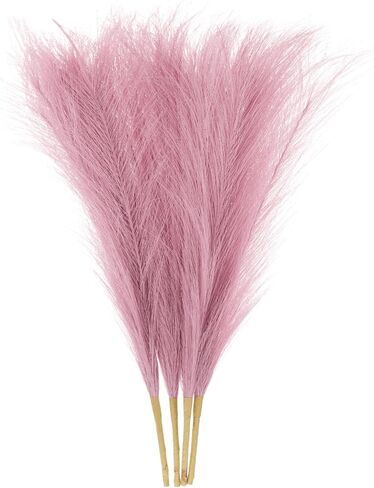uxcell 4pcs Faux Pampas Grass 17 Inch 6 Stem Artificial Fake Dried Pampas Grass Decor for Floor Vase Filler, Wedding Decoration, Home Decoration, Old Blue in Saudi Arabia