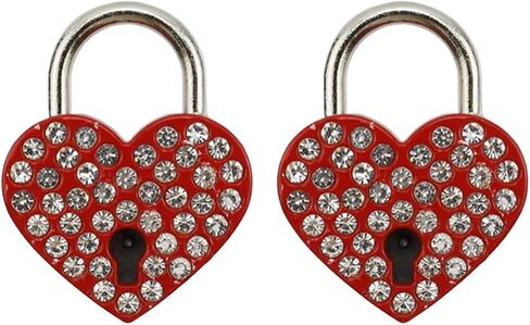 Dnyta 2pcs Small Heart Shaped Padlock Red Cute Padlock with Key Cute Padlock for Jewelry Box Handbag Storage Box or Diary Book in Saudi Arabia