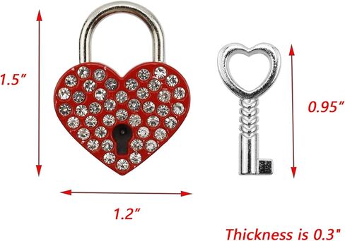 Dnyta 2pcs Small Heart Shaped Padlock Red Cute Padlock with Key Cute Padlock for Jewelry Box Handbag Storage Box or Diary Book in Saudi Arabia