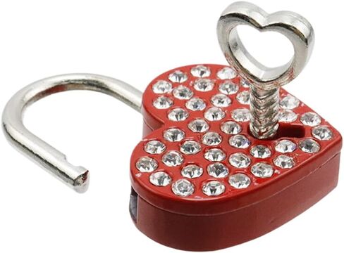 Dnyta 2pcs Small Heart Shaped Padlock Red Cute Padlock with Key Cute Padlock for Jewelry Box Handbag Storage Box or Diary Book in Saudi Arabia