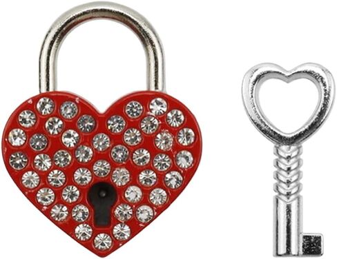 Dnyta 2pcs Small Heart Shaped Padlock Red Cute Padlock with Key Cute Padlock for Jewelry Box Handbag Storage Box or Diary Book in Saudi Arabia