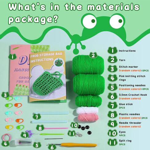 Crochet Kit for Beginners with Yarn, Knitting Kit with Step-by-Step Instructions Complete Crochet Starter Kit with Basic Crochet Introduction for Adults Crocheting DIY Crafts Christmas Decoration in Kuwait