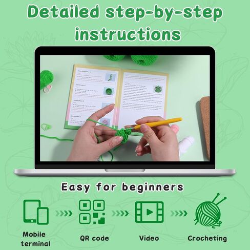 Crochet Kit for Beginners with Yarn, Knitting Kit with Step-by-Step Instructions Complete Crochet Starter Kit with Basic Crochet Introduction for Adults Crocheting DIY Crafts Christmas Decoration in Kuwait
