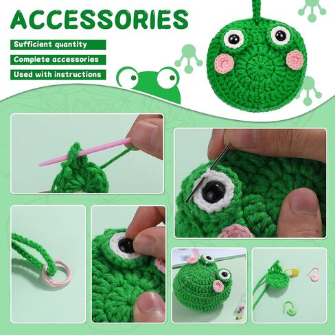 Crochet Kit for Beginners with Yarn, Knitting Kit with Step-by-Step Instructions Complete Crochet Starter Kit with Basic Crochet Introduction for Adults Crocheting DIY Crafts Christmas Decoration in Kuwait