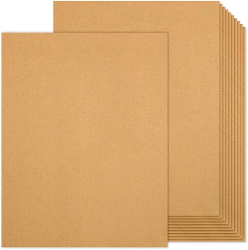 24 Sheets Light Brown Cardstock 8.5 x 11 Kraft Paper, Goefun 80lb Card Stock Printer Paper for Invitations, Menus, Crafts, DIY Cards in Kuwait