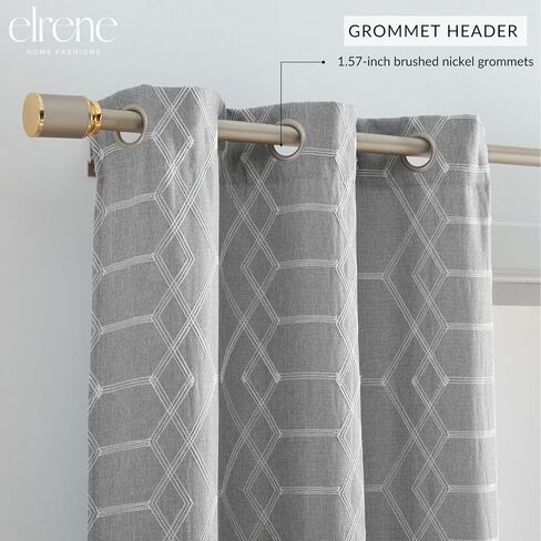 Elrene Home Fashions Raja Boho Print Thermal Blackout Window Curtain Panel with Grommets, Set of 2, 37"x84", Indigo in Saudi Arabia