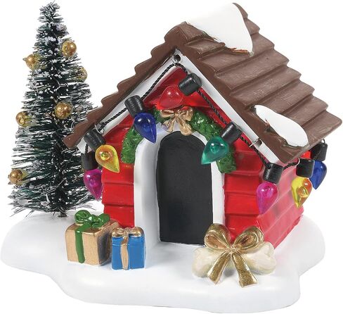 Department 56, Resin Village Accessories Fido's Christmas Getaway Doghouse Figurine, 2.4 Inch, Multicolor in Saudi Arabia