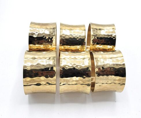 حلقات مناديل نحاسية مطروقة مقعرة، مجموعة من 6 in Kuwait