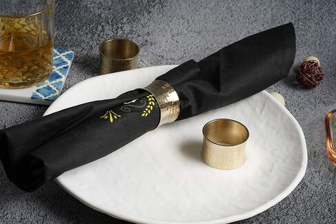 حلقات مناديل نحاسية مطروقة مقعرة، مجموعة من 6 in Kuwait