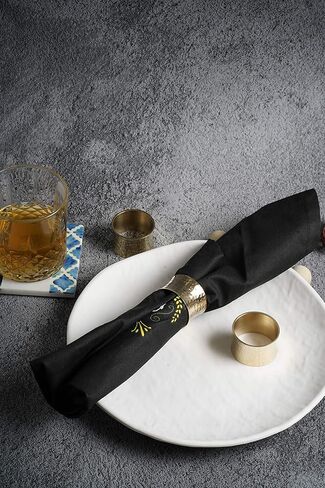 حلقات مناديل نحاسية مطروقة مقعرة، مجموعة من 6 in Kuwait