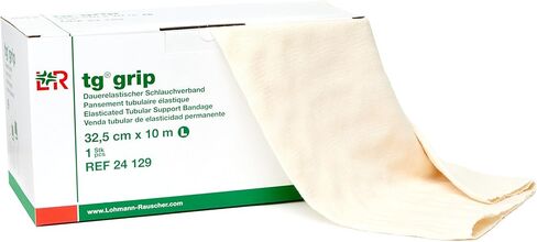مقبض Lohmann & Rauscher Tg، مقاس E، 8.75 سم × 10 متر، ضمادة ضغط أنبوبية مطاطية لدعم خفيف ومريح، كم للالتواء والإجهاد وإصابات الأنسجة الرخوة، ستوكينيت صديق للبشرة in Kuwait