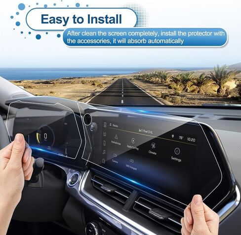 (2pcs) 2024 2025 2026 Trax Screen Protector for Chevy Trax (Only for LS/1RS) 8-inch Touch Screen, 2026 2025 Chevy Trax Accessories Touch Sensitive High Clarity Protective Film 8"-Navi in Kuwait