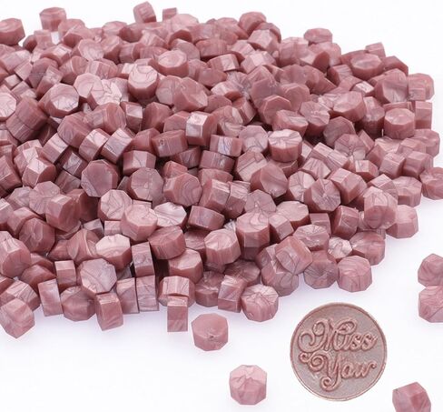 Pearl White Wax Seal Beads, ONWINPOR 300 Pieces Octagon Sealing Wax Beads for Letters, Cards, Wedding Invitations, Wine Package, Gift Wrapping, Christmas Card (Pearl White) in Kuwait
