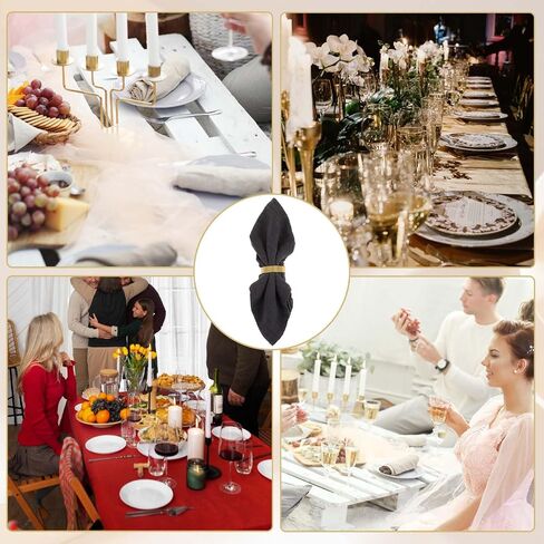Jeffdad Napkin Rings Set of 6, Semicircle Metal Napkin Holder Buckles Easter Napkin Rings for Dinner Table Decor, Wedding, Banquet, Family Party(Gold) in Saudi Arabia