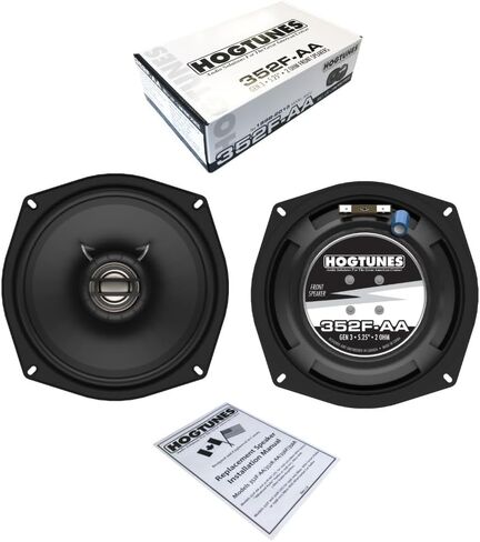 مكبرات صوت أمامية Hogtunes 352F-AA مقاس 5.25 بوصة (عبوتان)، تناسب دراجات Harley-Davidson النارية 1998-2013 in Kuwait
