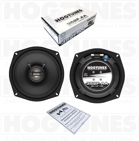 مكبرات صوت أمامية Hogtunes 352F-AA مقاس 5.25 بوصة (عبوتان)، تناسب دراجات Harley-Davidson النارية 1998-2013 in Kuwait