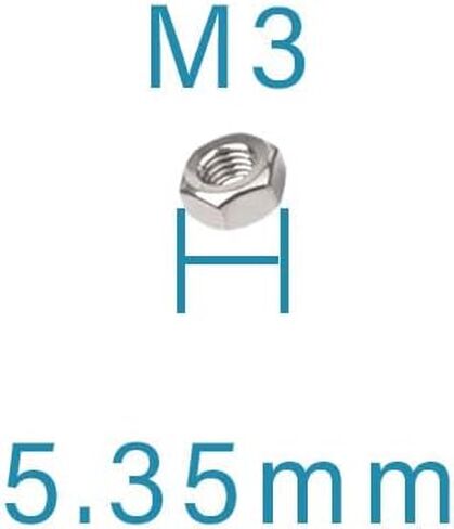 50-Pack Small 3mm M3-0.5 304 Stainless Steel Hex Nuts by IMScrews - Rust-Resistant Hardware for Home Repairs and Projects in Saudi Arabia