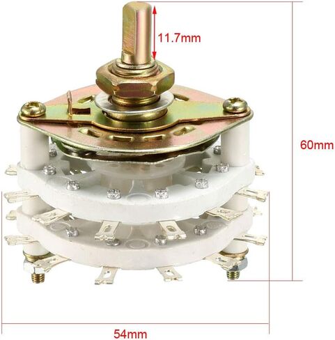 uxcell 2P11T 2 Pole 11 Throw 2 Deck Band Channel Rotary Switch Selector with Plastic Knob in Saudi Arabia