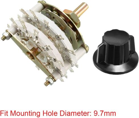 uxcell 2P11T 2 Pole 11 Throw 2 Deck Band Channel Rotary Switch Selector with Plastic Knob in Saudi Arabia
