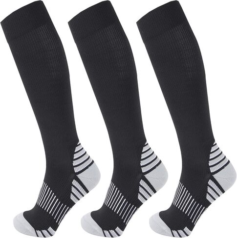 +MD Compression Socks for Women and Men,15-20mmHg knee High with Arch Support Socks for Travel, Nurse, Running, 3 Pack in Saudi Arabia