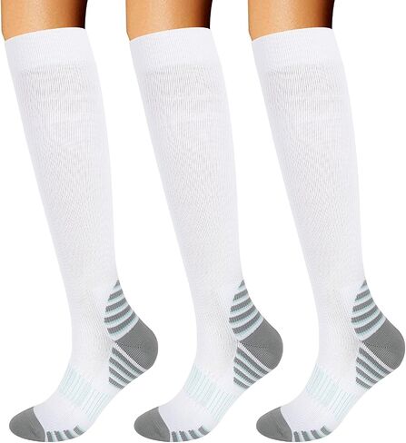 +MD Compression Socks for Women and Men,15-20mmHg knee High with Arch Support Socks for Travel, Nurse, Running, 3 Pack in Saudi Arabia