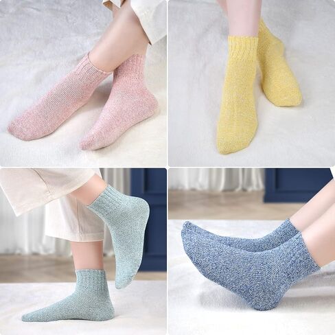 Women Winter Socks 5 Pairs Christmas Gift Free Size Warm Soft Wool Socks for Women Casual Crew Socks in Saudi Arabia