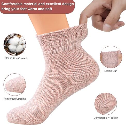 Women Winter Socks 5 Pairs Christmas Gift Free Size Warm Soft Wool Socks for Women Casual Crew Socks in Saudi Arabia