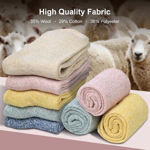 Women Winter Socks 5 Pairs Christmas Gift Free Size Warm Soft Wool Socks for Women Casual Crew Socks in Saudi Arabia