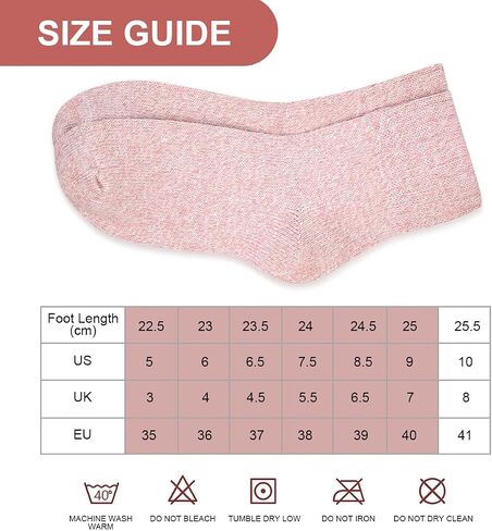 Women Winter Socks 5 Pairs Christmas Gift Free Size Warm Soft Wool Socks for Women Casual Crew Socks in Saudi Arabia